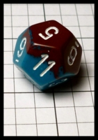 Dice : Dice - 12D - Chessex Half and Half Aqua and Brown with White Numerals - Ebay Dec 2014